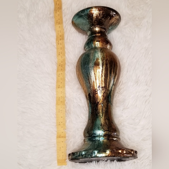 Other - Teal & Bronze Candle Stand 11" x 5"
